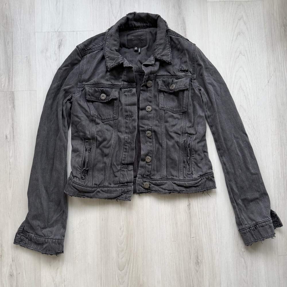 Women's PAIGE Black‎ Distressed Denim Jacket